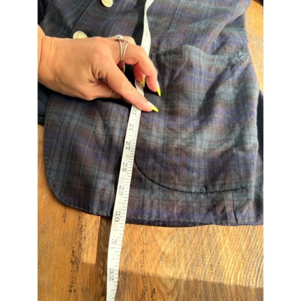 90s Vintage Burberrys Plaid Blazer Pure Wool Sport Coat Men's Blue green‎